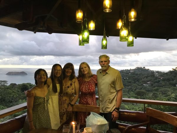 The Johnson family poses for a picture while on a family trip to Costa Rica. Alex (11) and Emma (12) were both adopted when parents Cindy and James decided to grow their family.