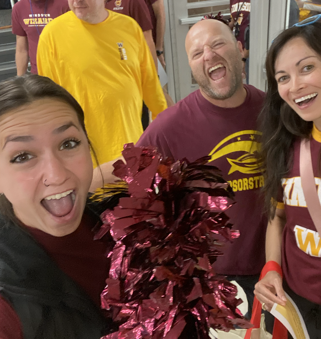 Science teacher Sarah Gray (staff) takes a selfie with department members Paul Katers (staff) and Angela Zier (staff). Gray attended Colorado State University and this is her first year of teaching.