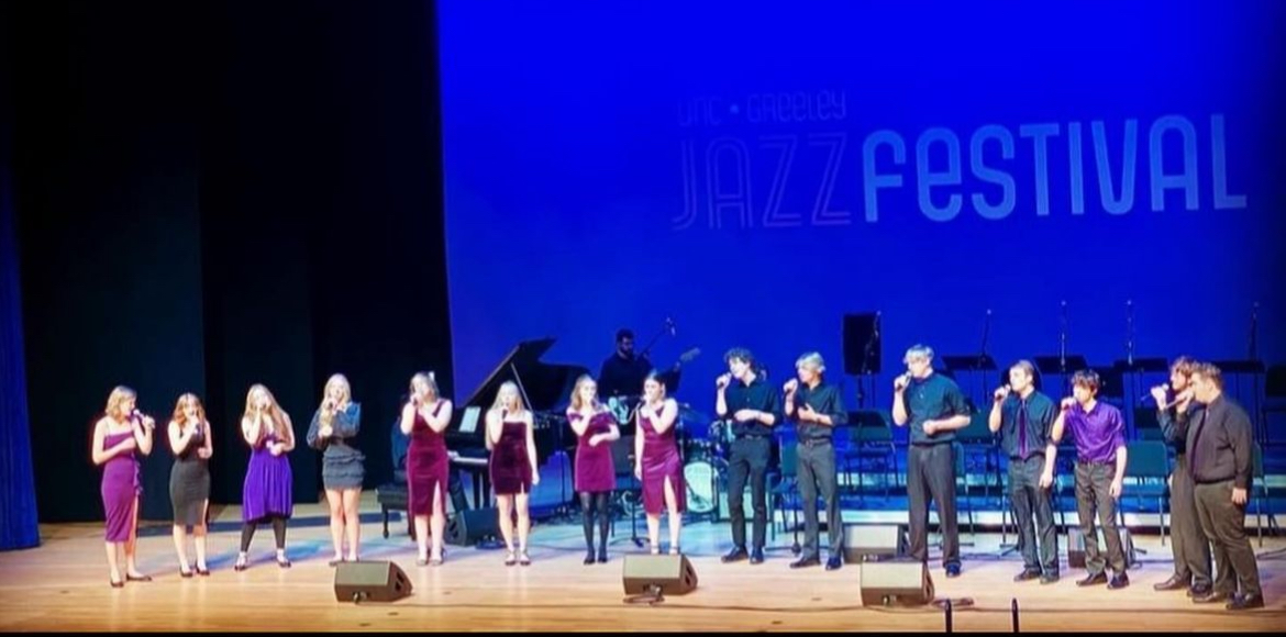 Windsors jazz choir Wizardry performs at the 2024 UNC Jazz Festival on April 18, 2024. Wizardry contains the schools most accomplished singers. (Photo provided by Reese Navarro)