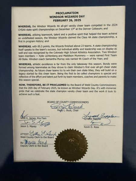 photo of a Windsor Wizards Day proclamation