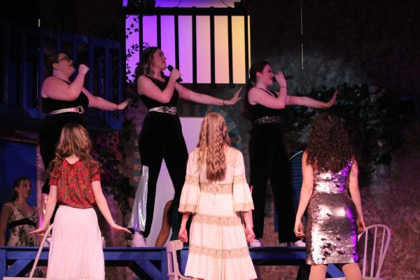 students perform "super trouper"